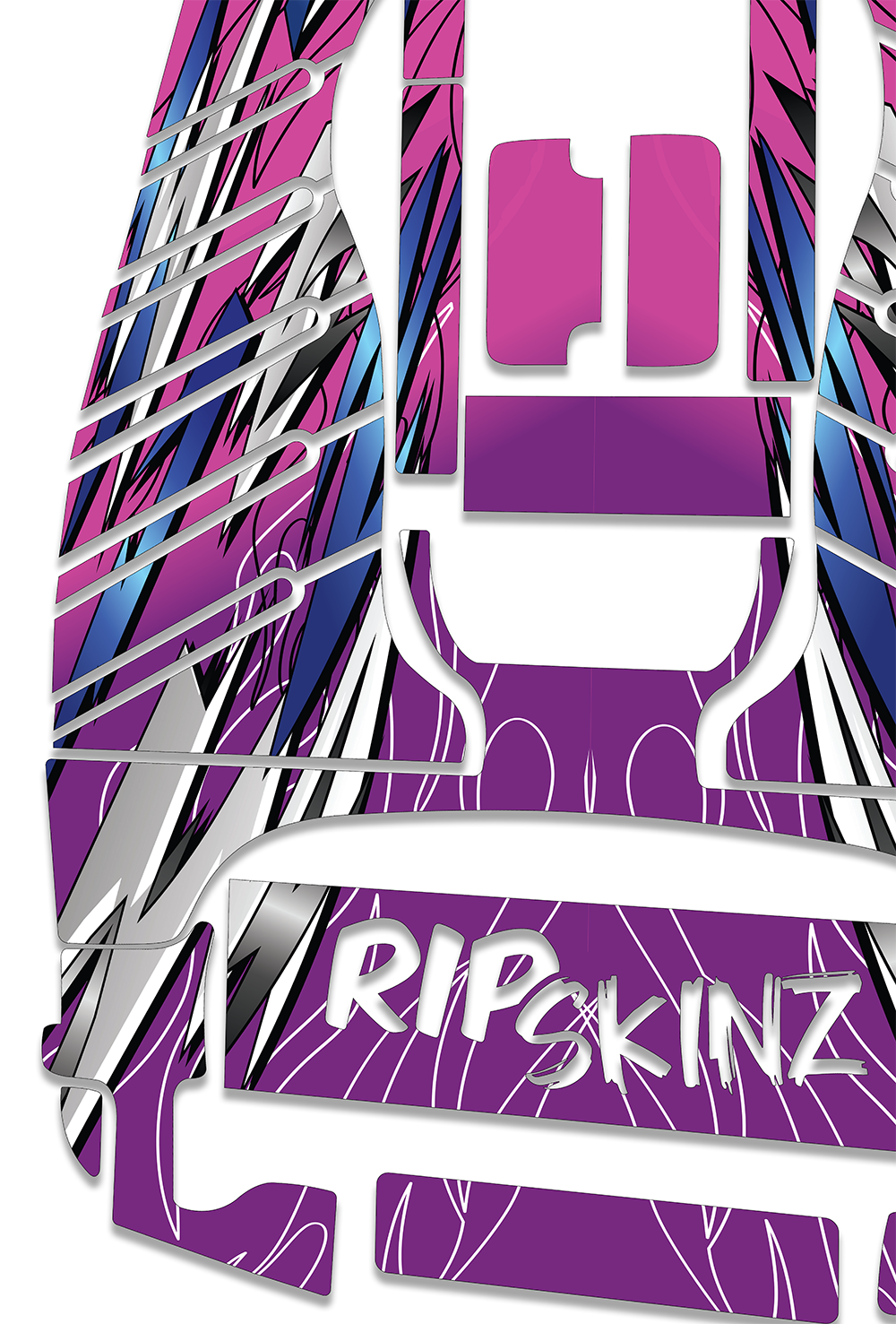 Electric Purple Drift Graphics Kit - Standard Crazy Cart