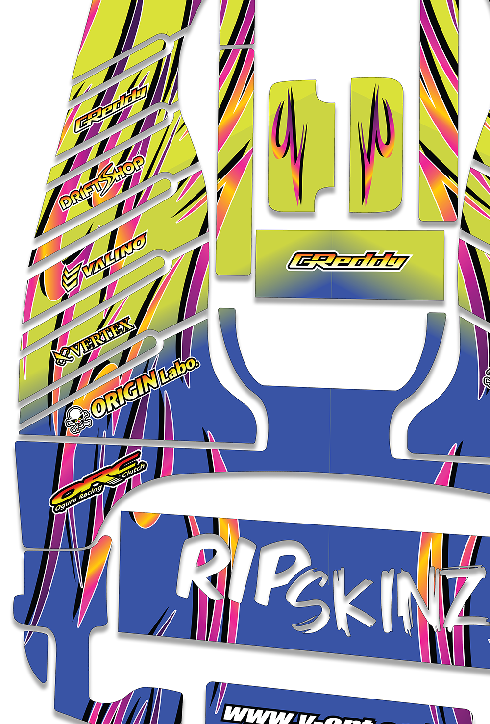 Retro Drift Livery Graphics Kit - Standard Crazy Cart