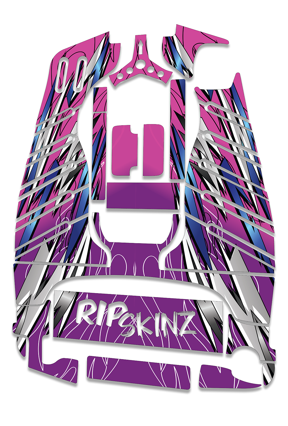 Electric Purple Drift Graphics Kit - Standard Crazy Cart