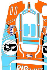 Gulf Racing Graphics Kit  - Standard Crazy Cart