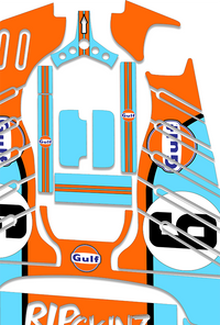 Gulf Racing Graphics Kit  - Standard Crazy Cart
