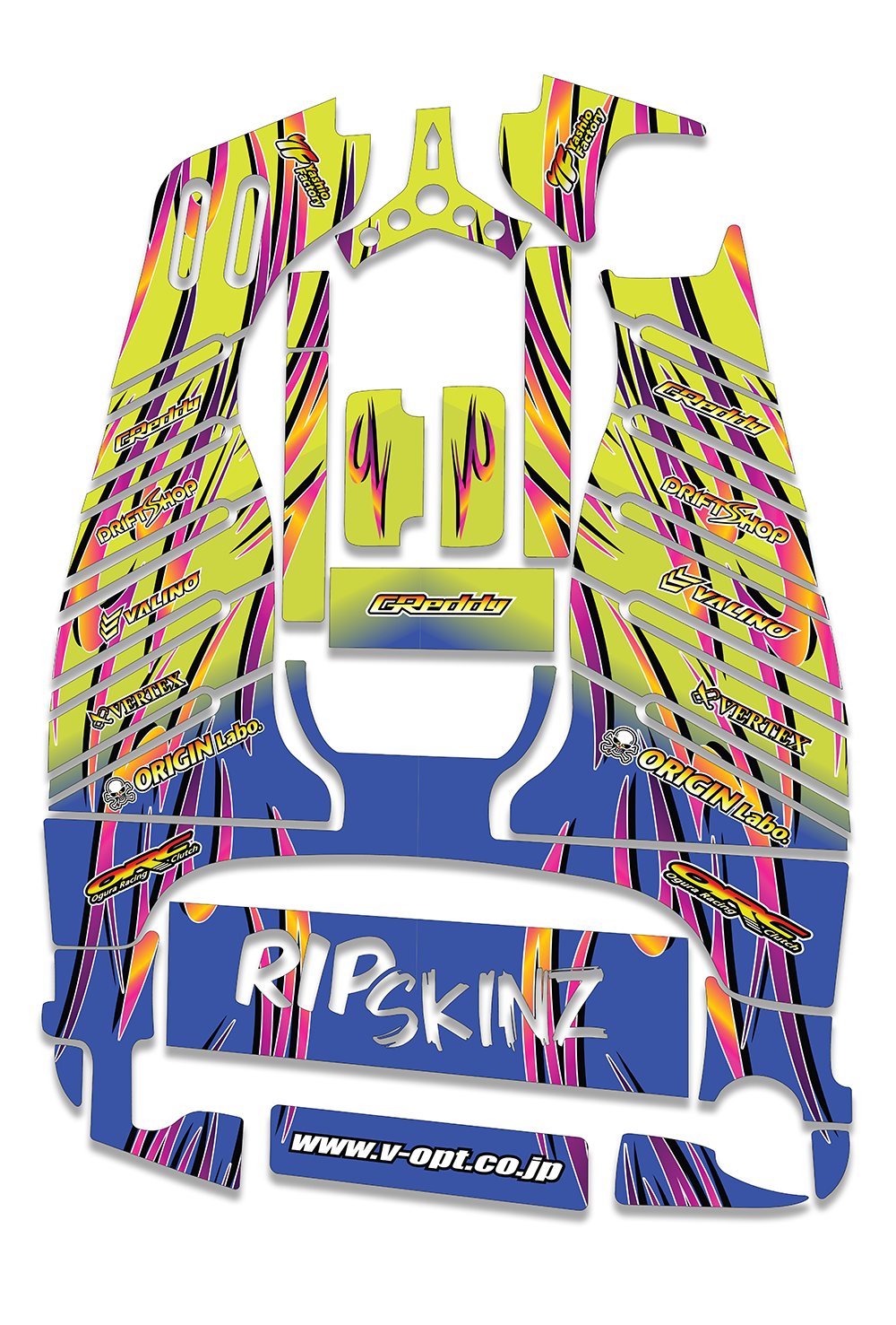 Retro Drift Livery Graphics Kit - Standard Crazy Cart