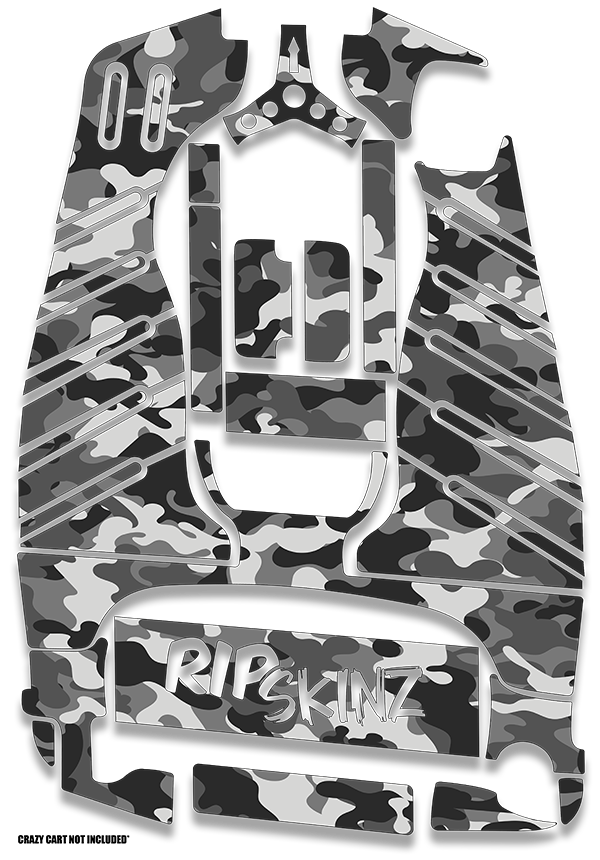 Snow Camo Graphics Kit - Standard Crazy Cart