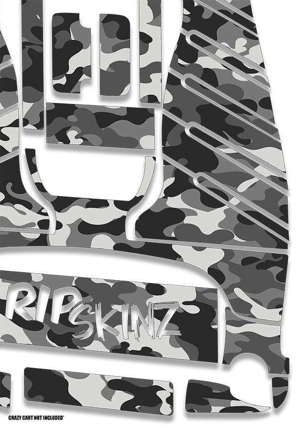 Snow Camo Graphics Kit - Standard Crazy Cart