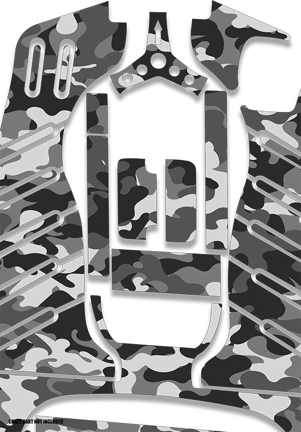 Snow Camo Graphics Kit - Standard Crazy Cart