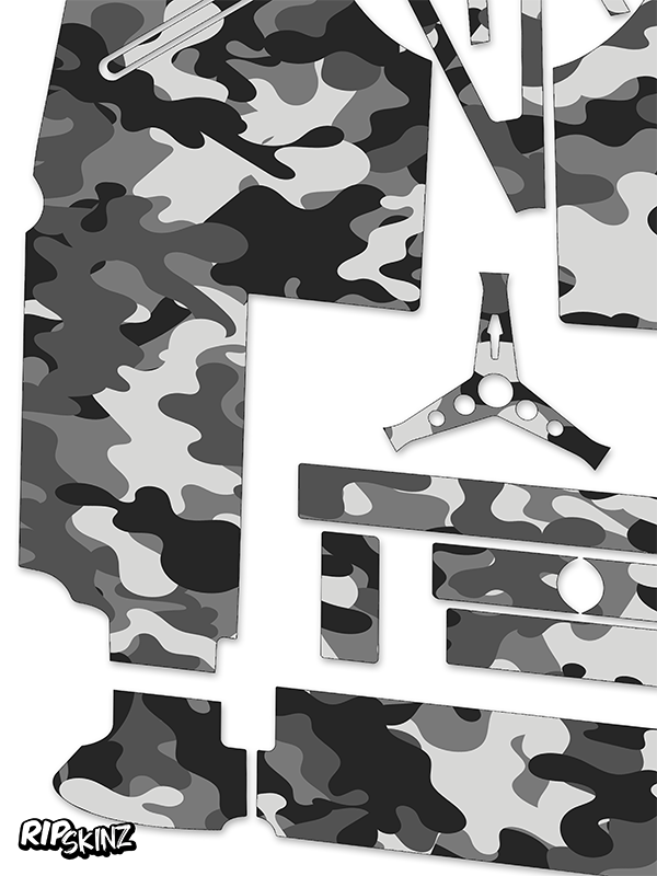 Snow Camo Graphics Kit - Crazy Cart XL
