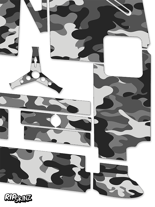 Snow Camo Graphics Kit - Crazy Cart XL