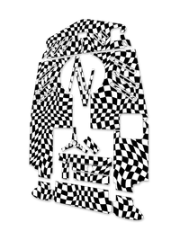 Trippy Checker Graphics Kit - Crazy Cart XL