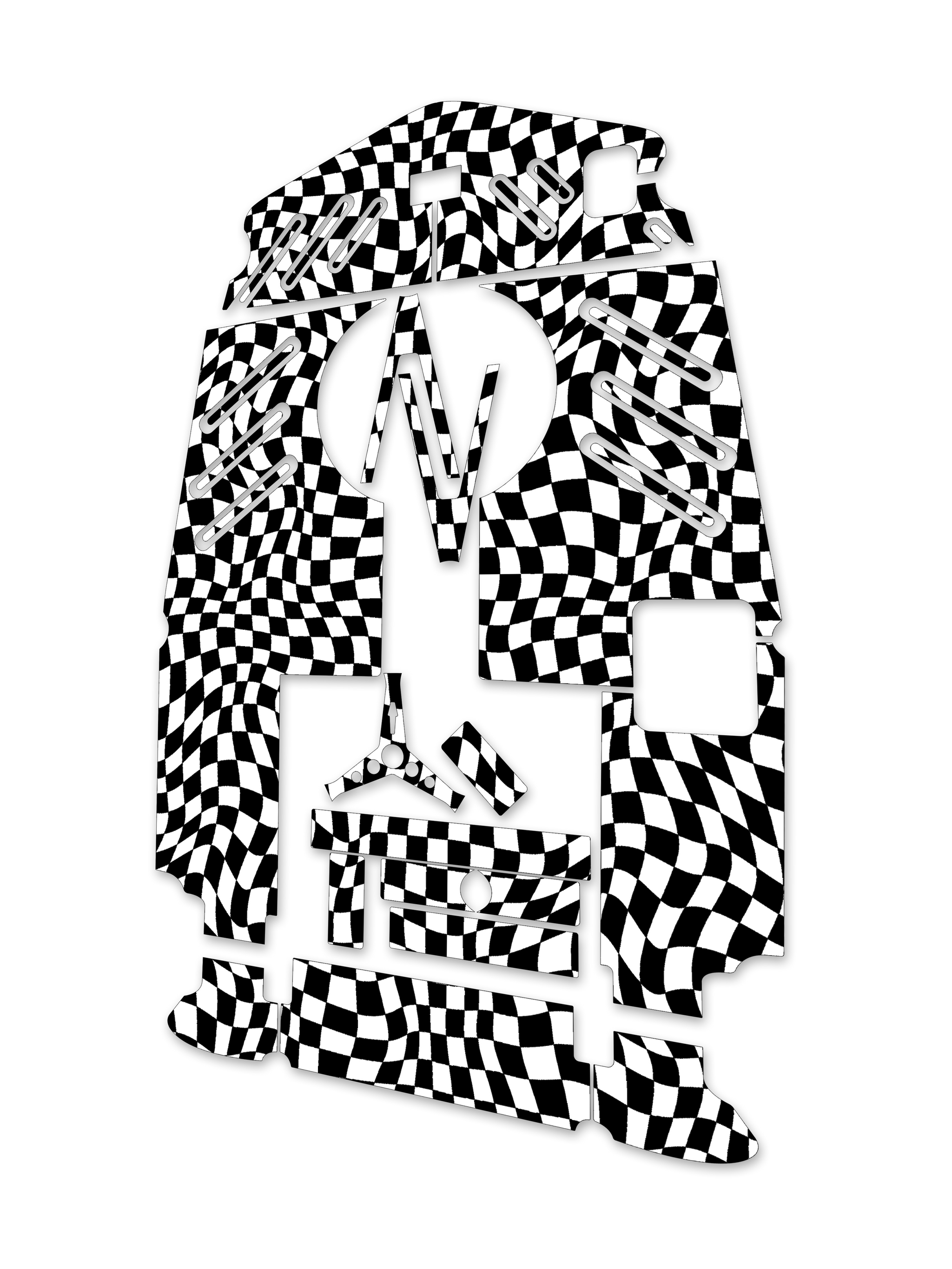 Trippy Checker Graphics Kit - Crazy Cart XL